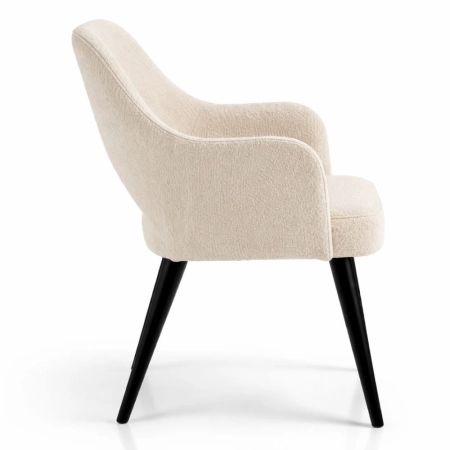 Mira - krzesło tapicerowane do jadalni z podłokietnikami bok