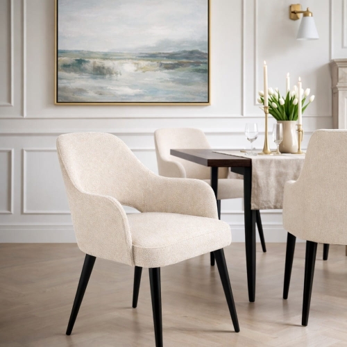 Przejdź do produktu Krzesło MIRA – tapicerowane z podłokietnikami, Dream