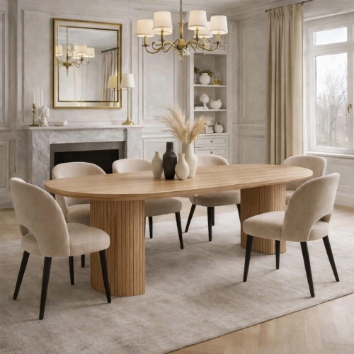 Przejdź do produktu Stół Preston Oval Oak, owalny blat i naturalny fornir dębowy