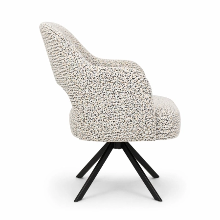 Krzesło obrotowe tapicerowane do jadalni Monza bok