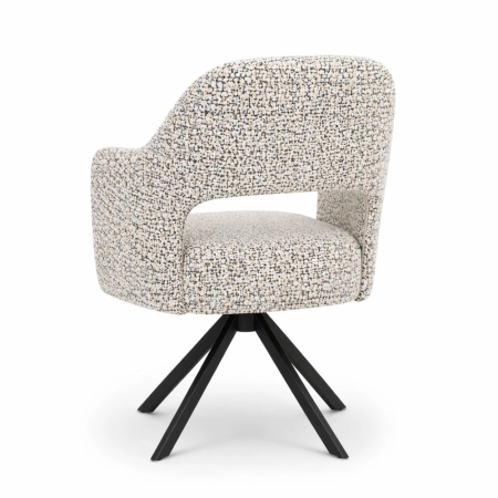 Krzesło obrotowe tapicerowane do jadalni Monza tył