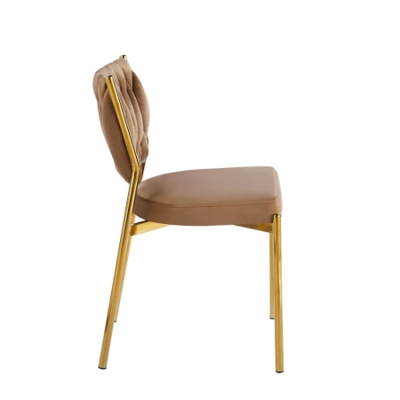 Krzesło Rosse Chic plecione velvet cappuccino bok