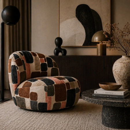 Fotel Namos Mosaic aranżacja salon premium