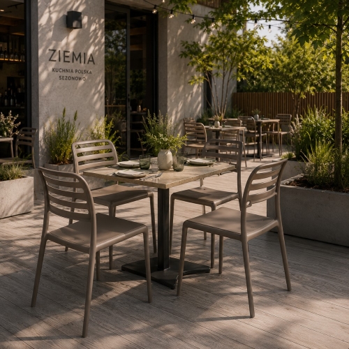 Przejdź do produktu Krzesło zewnętrzne Costa Bistrot tortora taupe sztaplowane