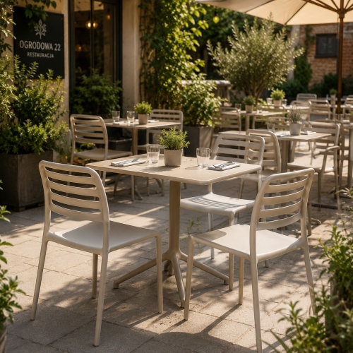 Przejdź do produktu Krzesło zewnętrzne Costa Bistrot białe sztaplowane