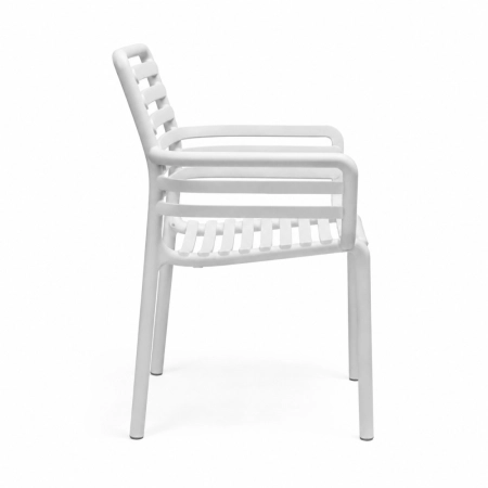krzesło zewnętrzne Doga białe widok z boku ewoodland.pl