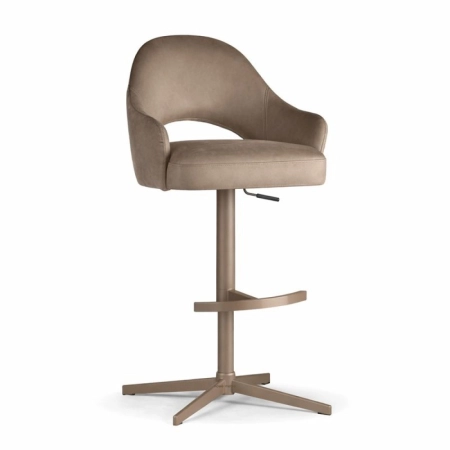 Hoker obrotowy regulowany tapicerowany GODA SUPREME CROSS - taupe
