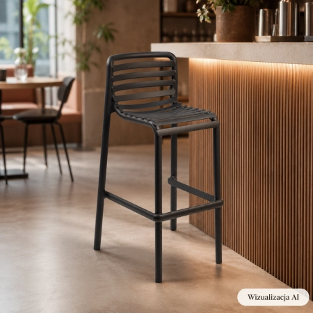 hoker Doga Antracyt aranżacja w restauracji ewoodland.pl