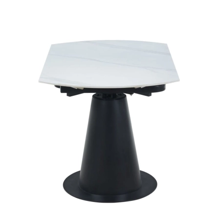 stół Cortona Ceramic 120 cm biały marmur rozłożony widok z boku ewoodland.pl
