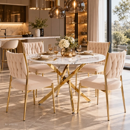 Stół LUIGI WHITE aranżacja eleganckiej jadalni ewoodland.pl