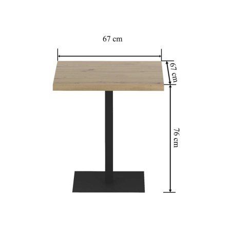 stolik kawiarniany Vento dąb artisan wymiary blatu 67x67 cm wysokość 76 cm ewoodland.pl