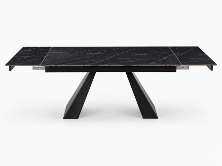 Stół MONTARO BLACK złożony 160 × 90 cm rozłożony ewoodland.pl