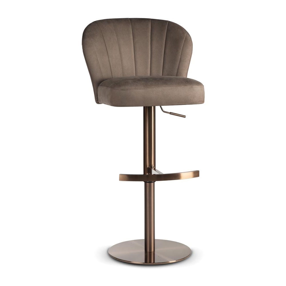 Hoker TULIP SUPREME PUMP – widok frontowy, tkanina ciemny beż, złoto brązowe ewoodland.pl