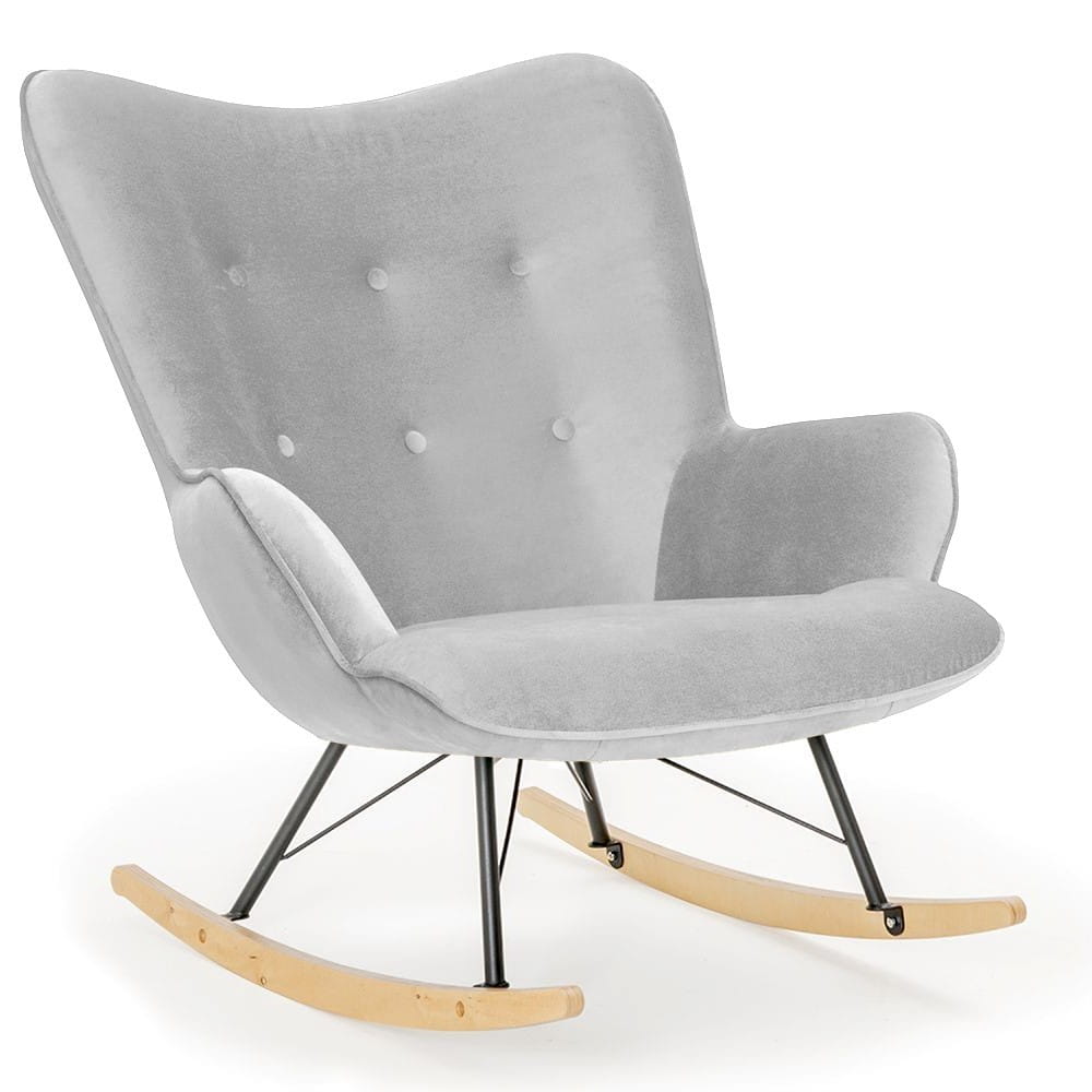 Fotel bujany CHERUB ROCKER - tkanina welurowa widok profilowy ewoodland.pl