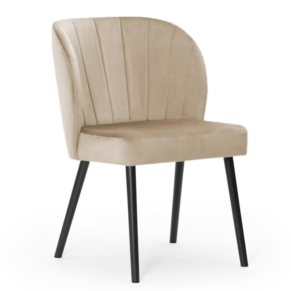 Krzesło tapicerowane SHELLY PLUS BL – widok boczny, nogi czarne ewoodland.pl