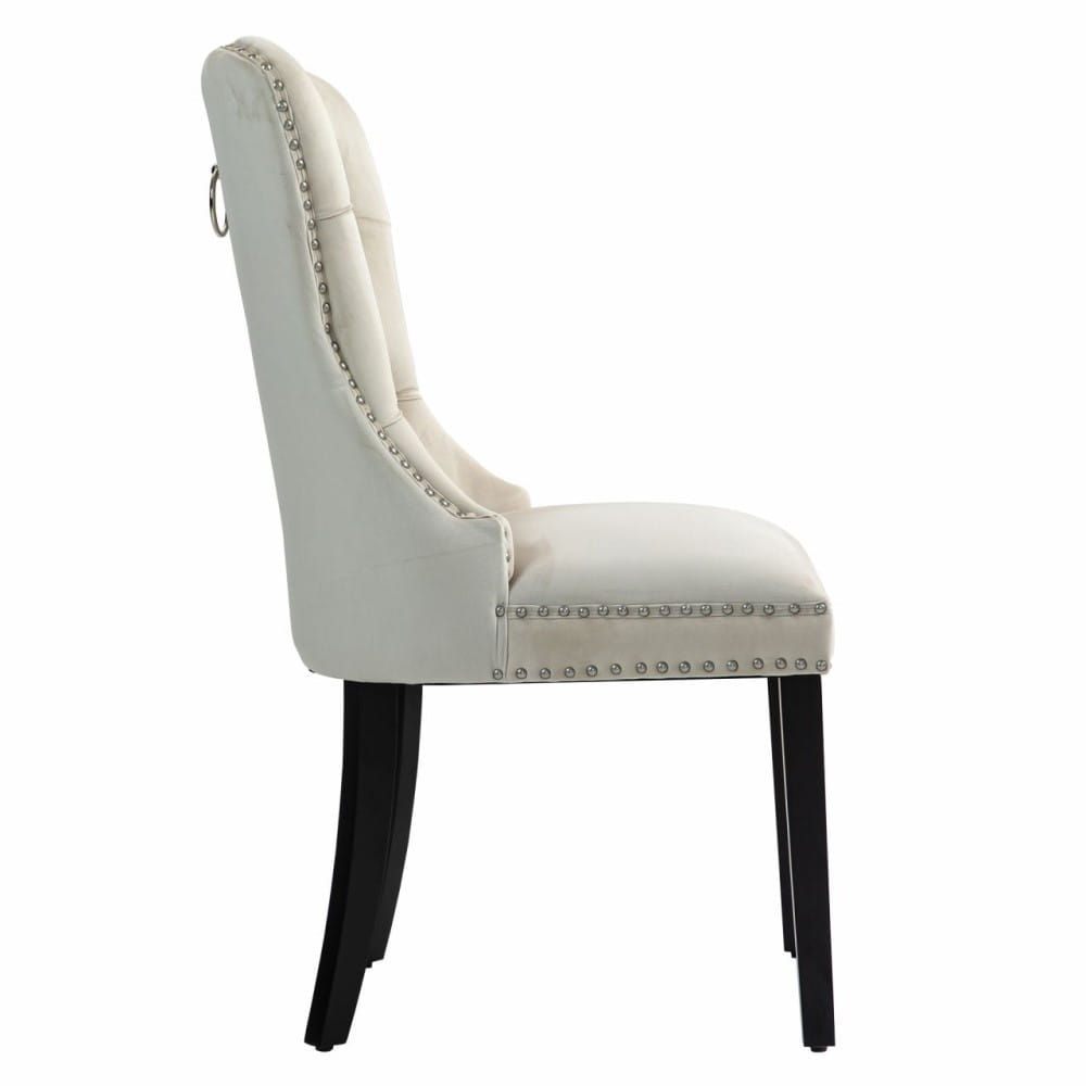 Eleganckie krzesło tapicerowane PRINCE kolor beżówy, styl Glamour ewoodland.pl