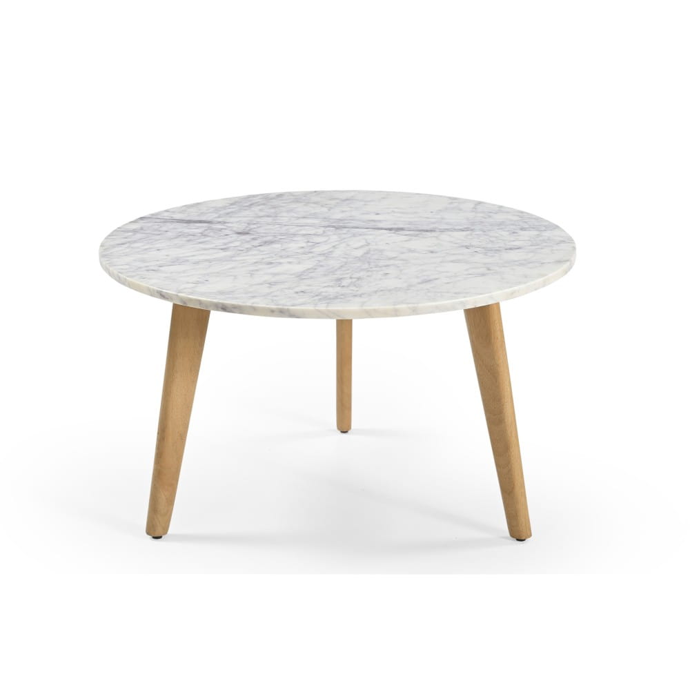 Elegancki stolik kawowy Modena, blat z białego marmuru, okrągły