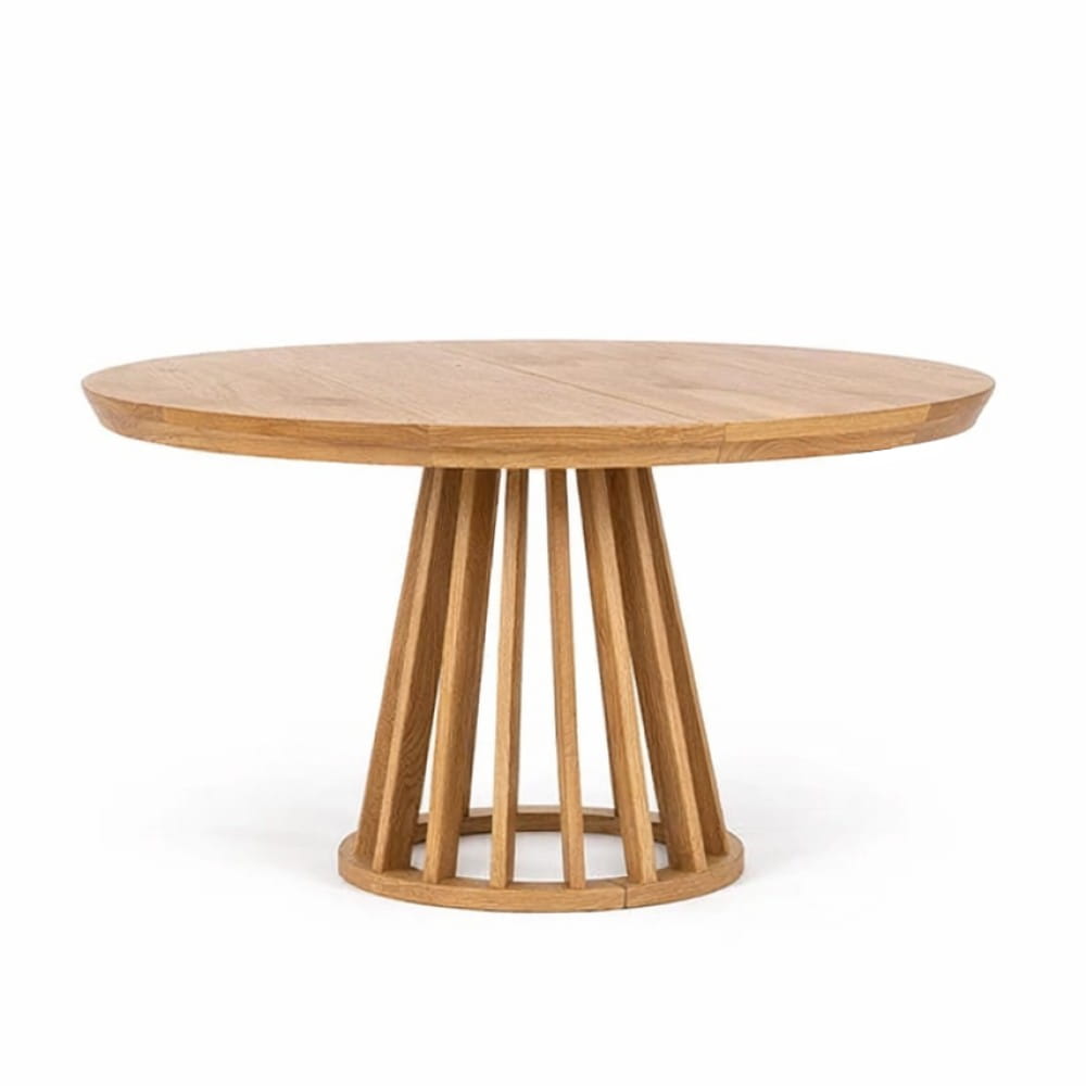 Stół okrągły NEVADA Ø130 cm – lamelowa podstawa, naturalny stół do jadalni