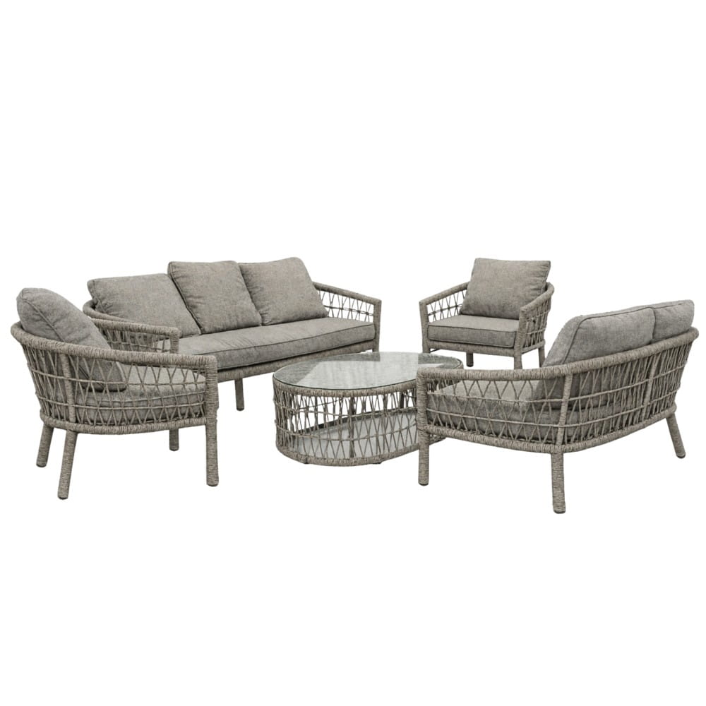 zestaw ogrodowy Emma szary komplet rattanowy sofa fotele stolik meble ogrodowe ewoodland.pl