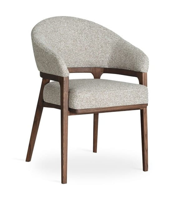 krzesło NOOR tapicerowane z podłokietnikami drewniany stelaż