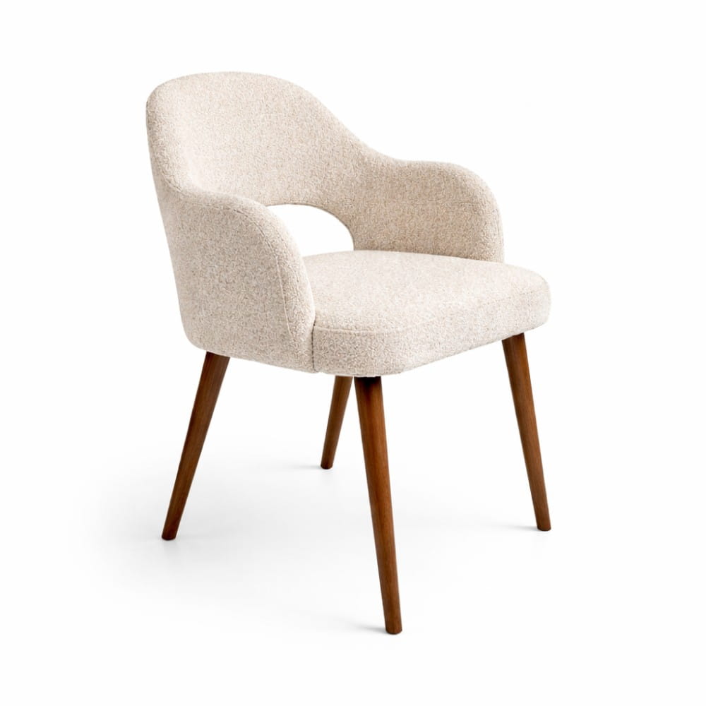 krzesło MELIA drewniane tapicerowane z podłokietnikami