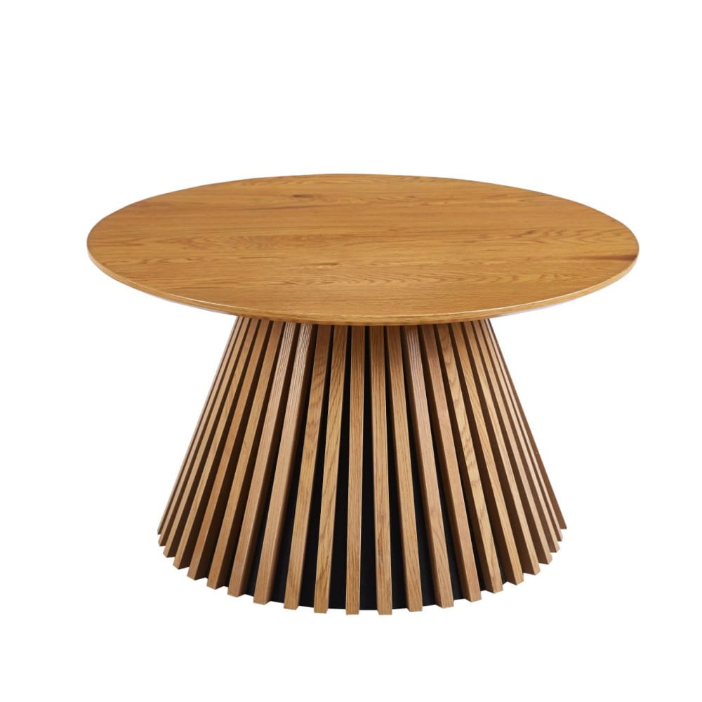 stolik kawowy valenti 80 cm dąb naturalny lamelowa podstawa