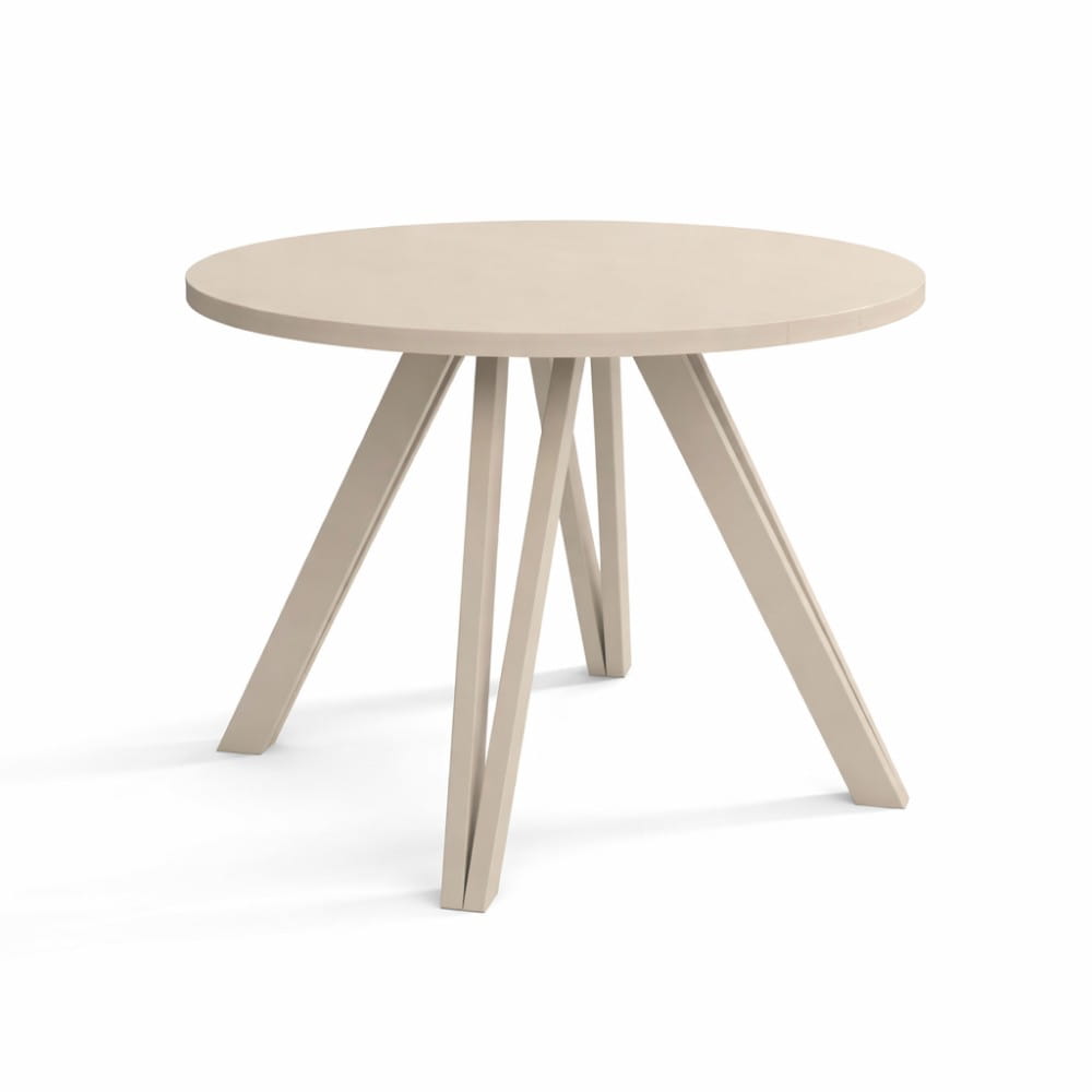 stół Brenna kaszmir okrągły rozkładany 100 180 cm