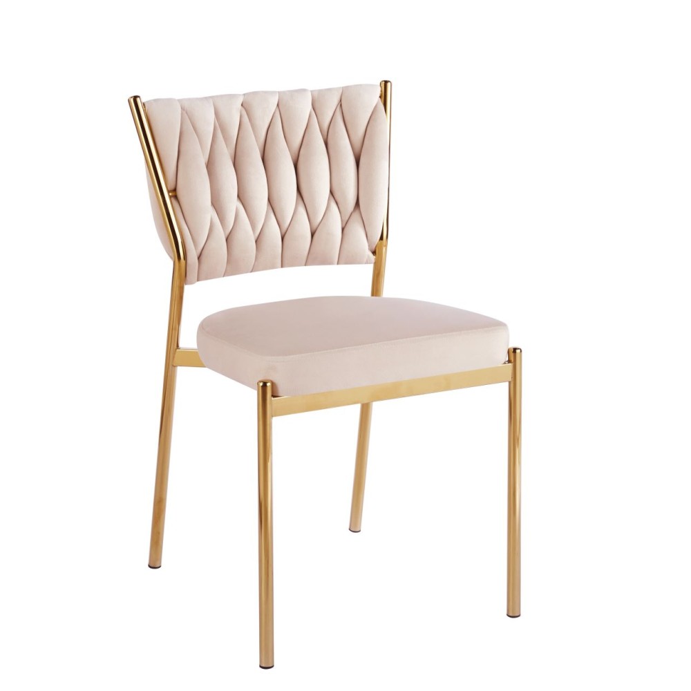 Krzesło Rosse Chic pleciony velvet jasny beż