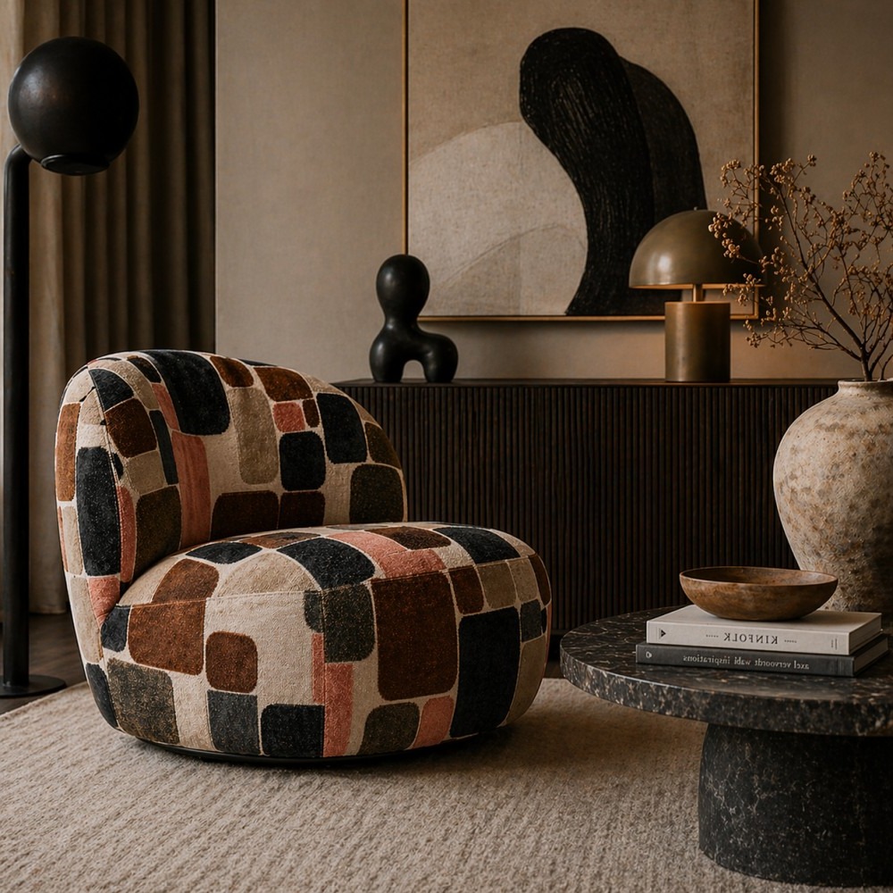 Fotel Namos Mosaic aranżacja salon premium