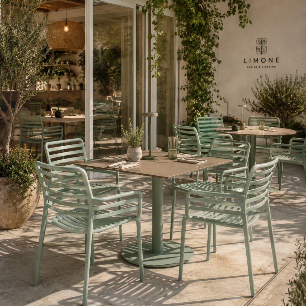 krzesło zewnętrzne Doga menta w aranżacji restauracji ewoodland.pl