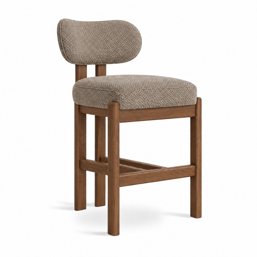 ISOLA HOLMS – hoker tapicerowany z litego drewna front skos – ewoodland.pl