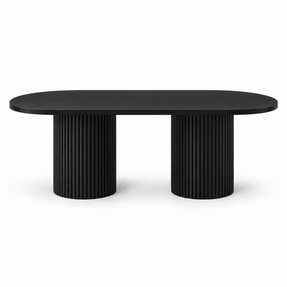 Stół PRESTON OVAL czarny rozkładany 200–300 × 110 cm ewoodland.pl