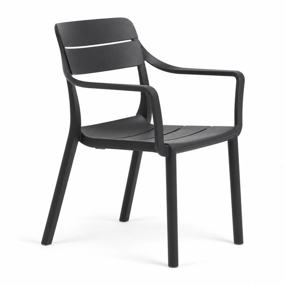 Krzesło Cassia Armchair Antracite widok profilowy ewoodland.pl