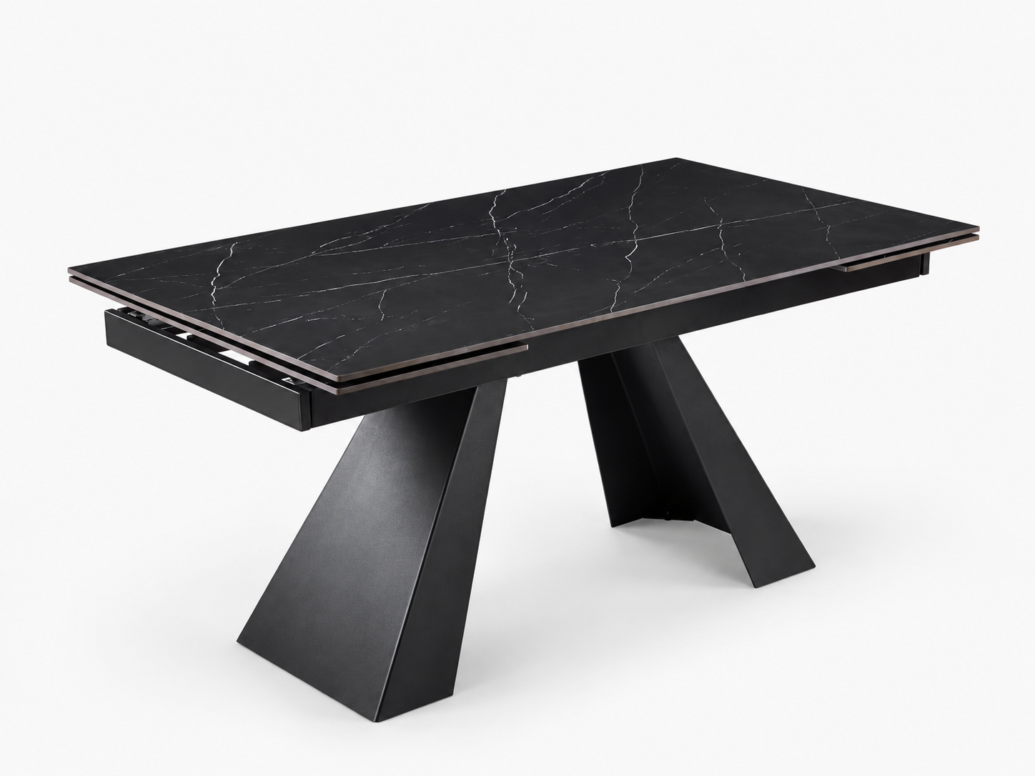Stół MONTARO BLACK 160–240 × 90 cm spiek czarny marmur ewoodland.pl